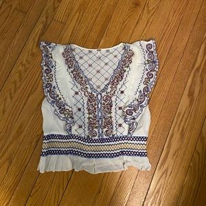 Free People Beaded Flutter Top